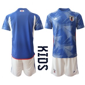 Maillot de foot Japon Domicile enfant Monde 2022 Manches Courte (+ pantalon court)